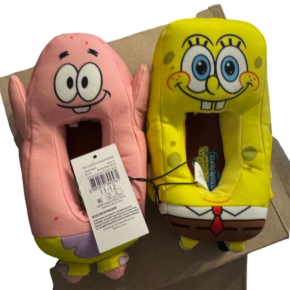 Nickelodeon Spongebob Patrick Boys Youth‎ Slippers Shoes Size 11 12